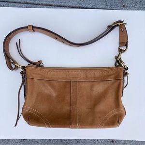 Coach tan leather shoulder bag